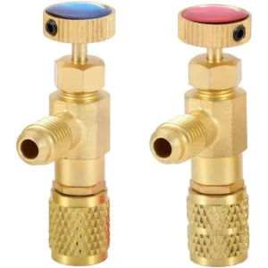 2 Delig - Koelmiddel Ventiel Adapter Brons