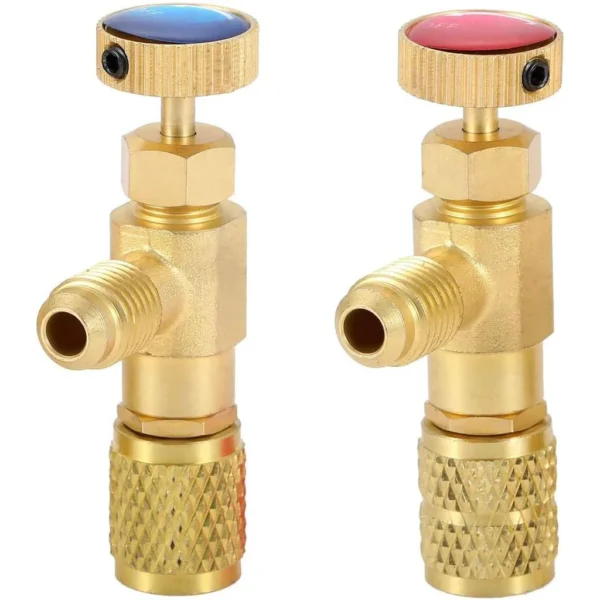 2 Delig - Koelmiddel Ventiel Adapter Brons